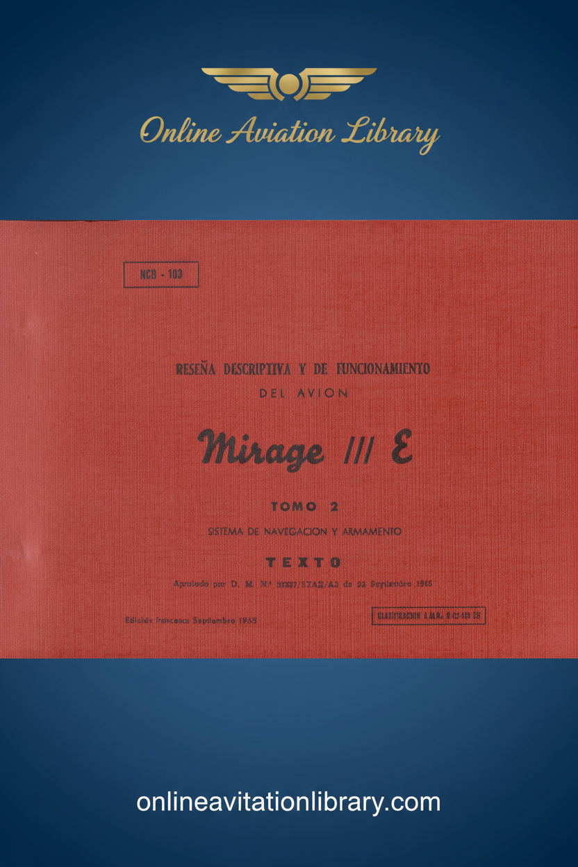 Mirage III E Volume 2 Navigation and Armament System Text Manual Standard Cover Page 2