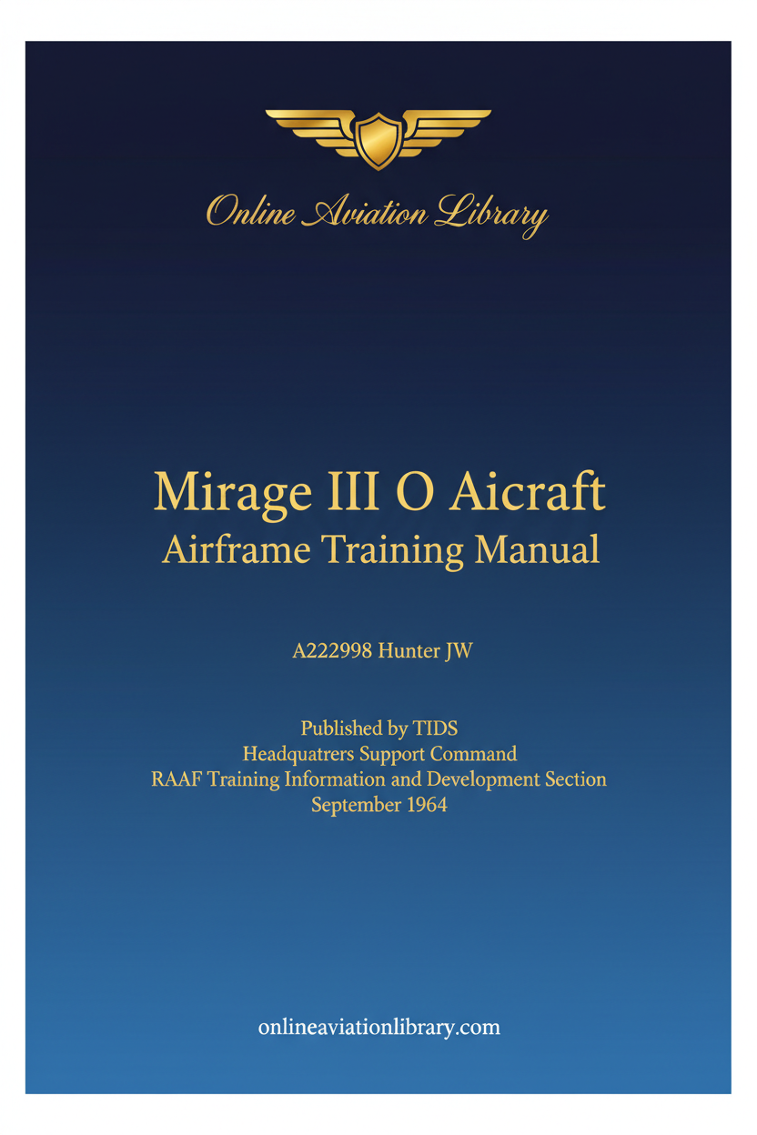 Mirage III O Airframe Training Manual Standard Cover Page