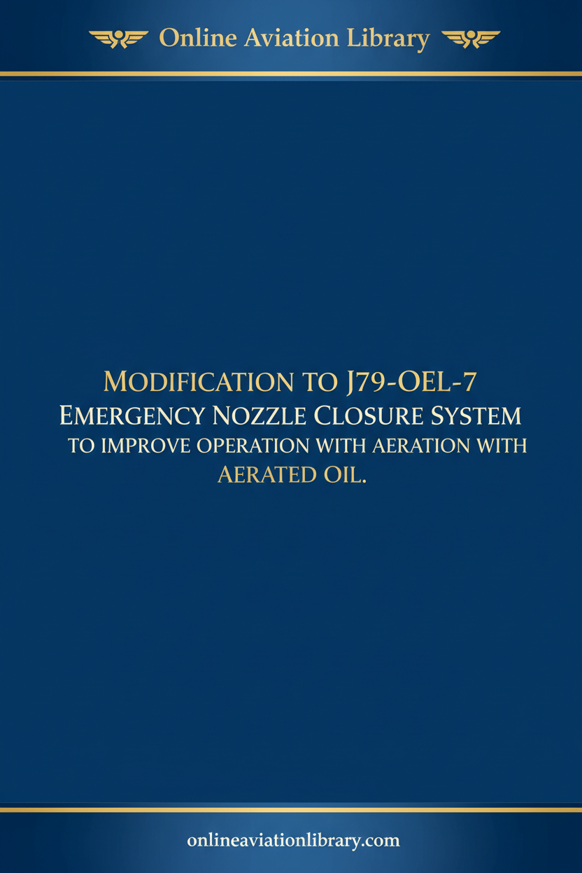 Modification to J79-OEL-7 Cover Page