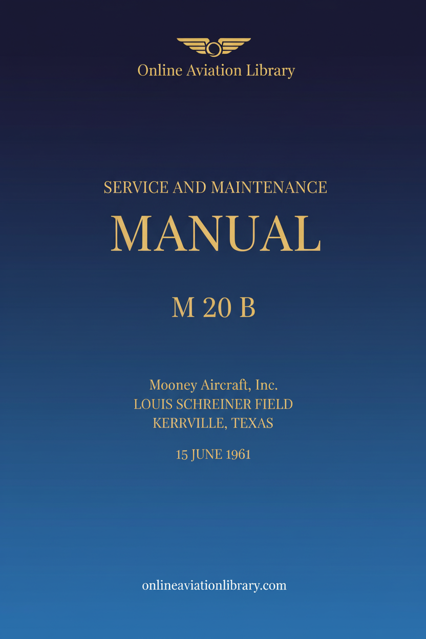 Mooney M 20 B Service and Maintenance Manual Standard Cover Page