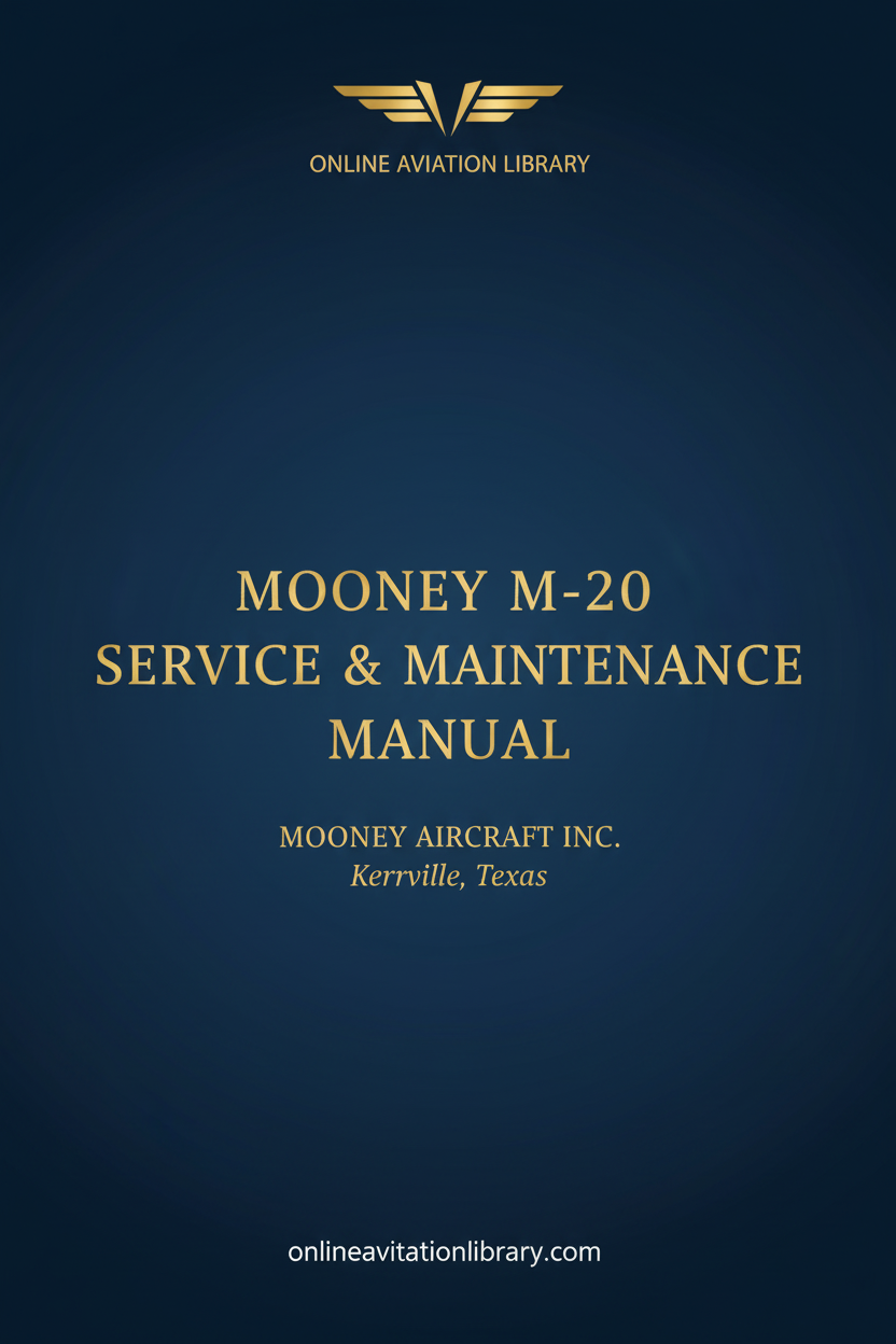 Mooney M-20 Service & Maintenance Manual Standard Cover Page