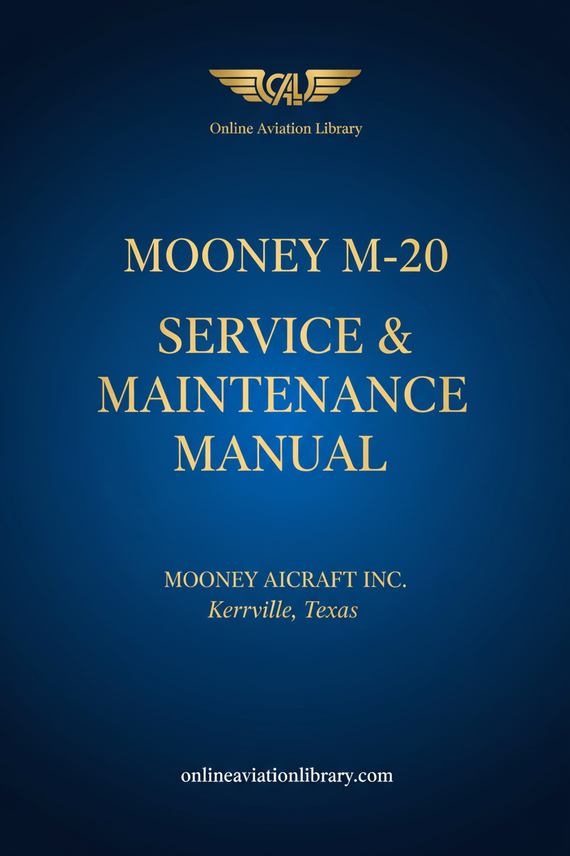 Mooney M-20 Service & Maintenance Manual Standard Cover Page