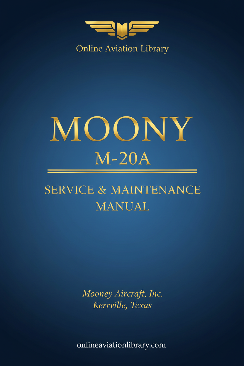 Mooney M-20A Service & Maintenance Manual Standard Cover Page