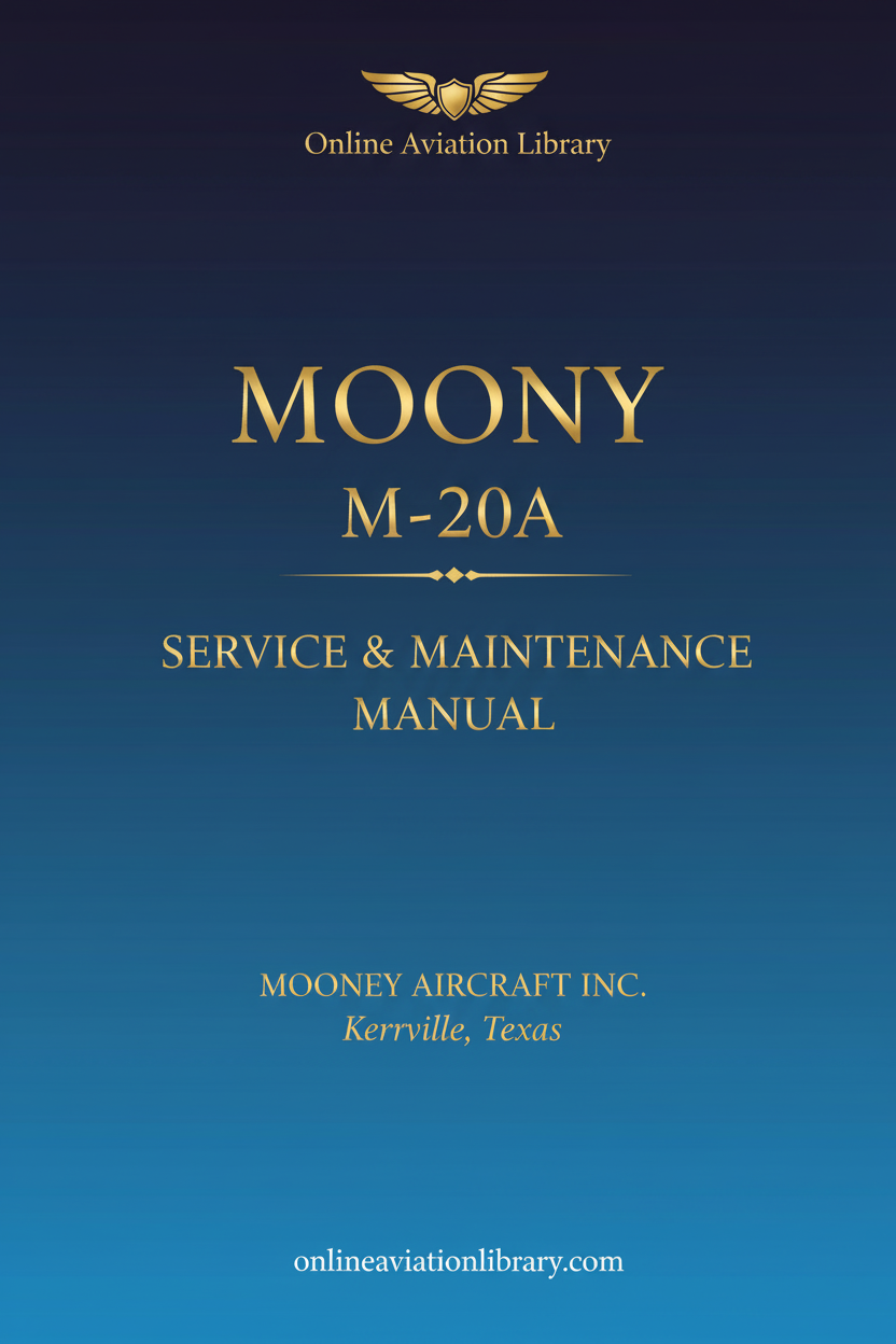 Mooney M-20A Service & Maintenance Manual Standard Cover Page