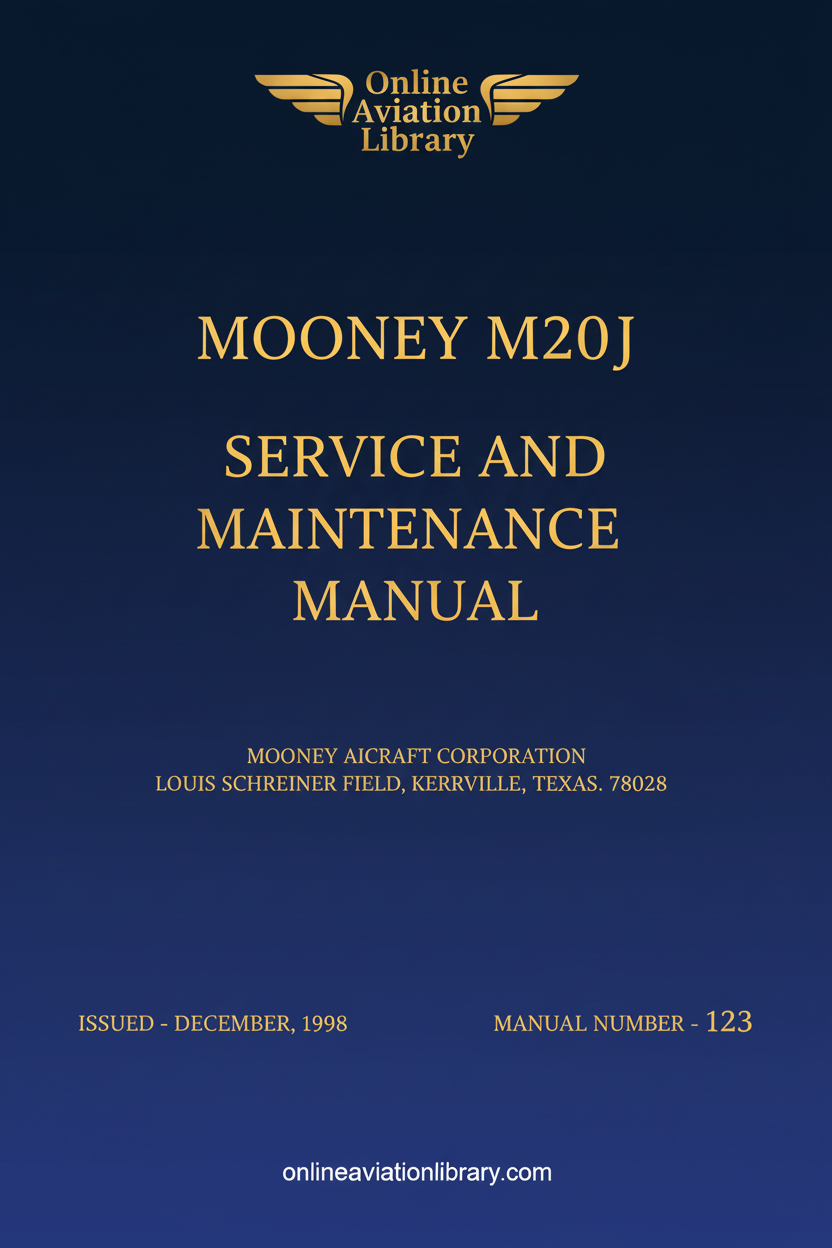Mooney M20J Service and Maintenance Manual Standard Cover Page
