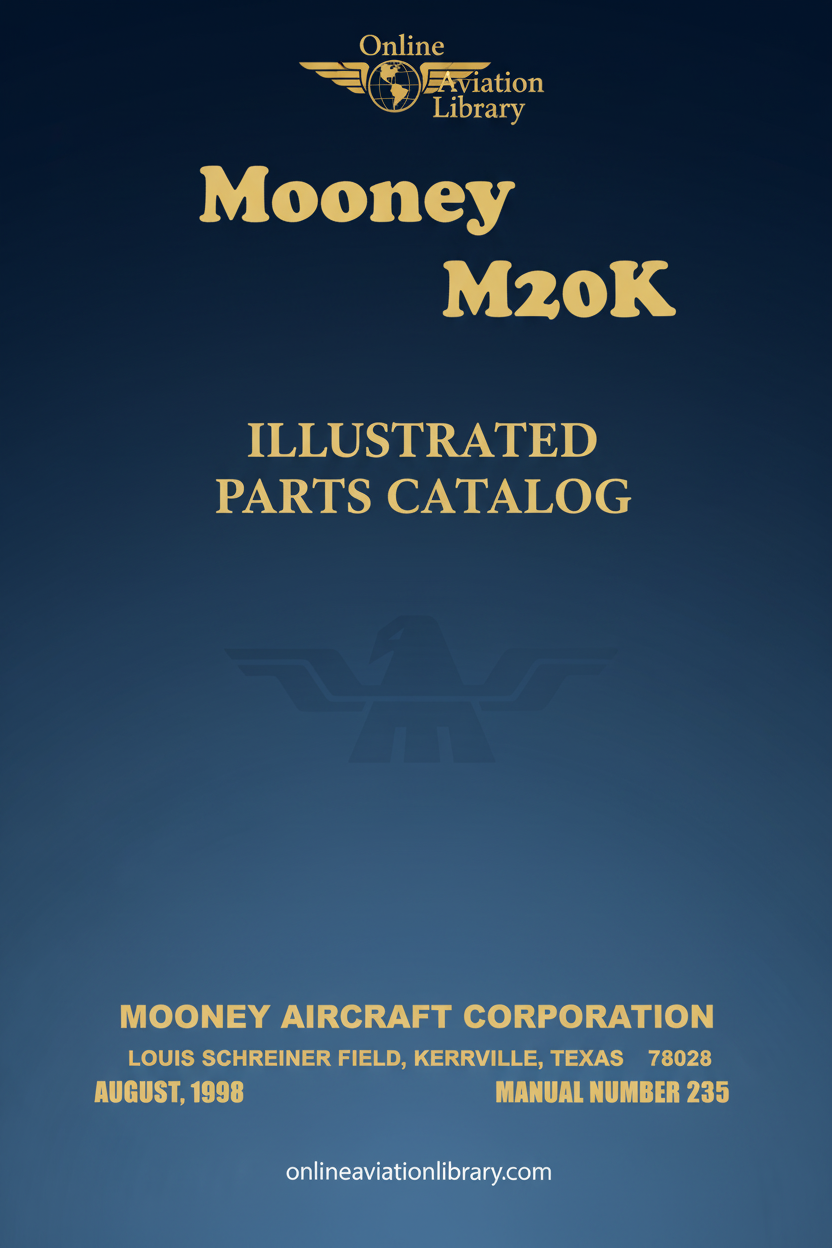 Mooney M20K Illustrated Parts Catalog Standard Cover Page