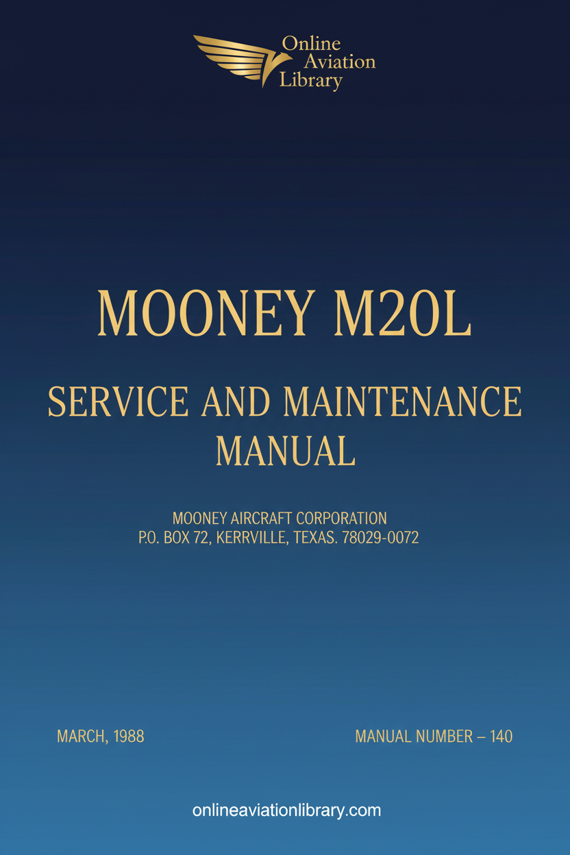 Mooney M20L Service and Maintenance Manual Standard Cover Page