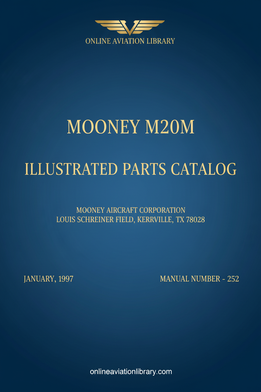 Mooney M20M Illustrated Parts Catalog Standard Cover Page