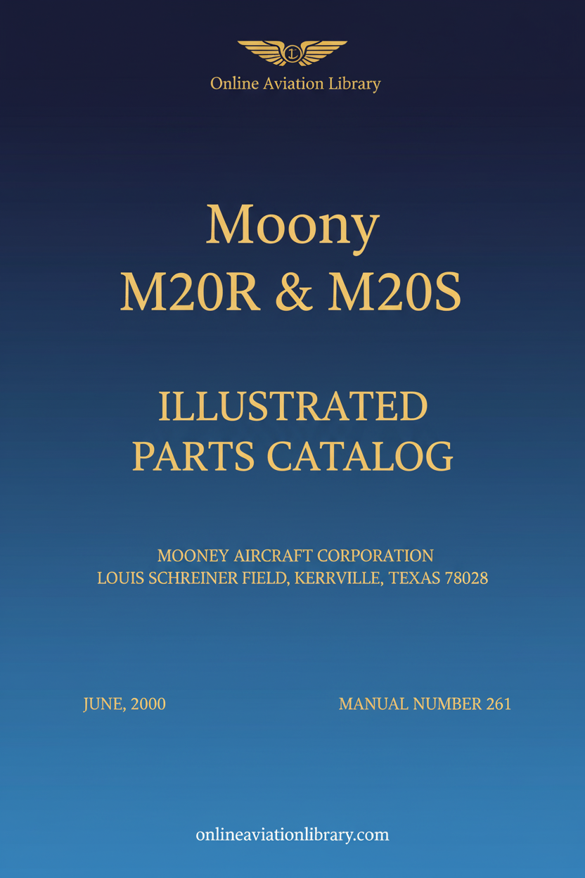 Mooney M20R & M20S Illustrated Parts Catalog Standard Cover Page