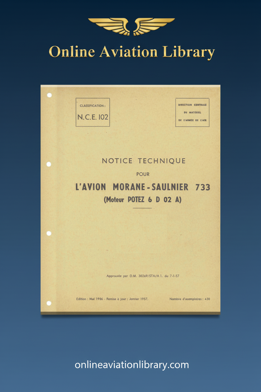 Morane-Saulnier 733 Standard Cover Page