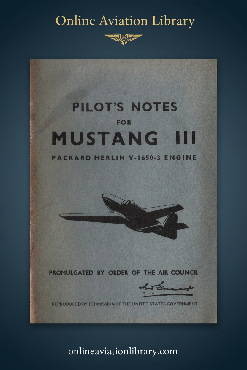 Mustang III Pilot's Notes Cover Page