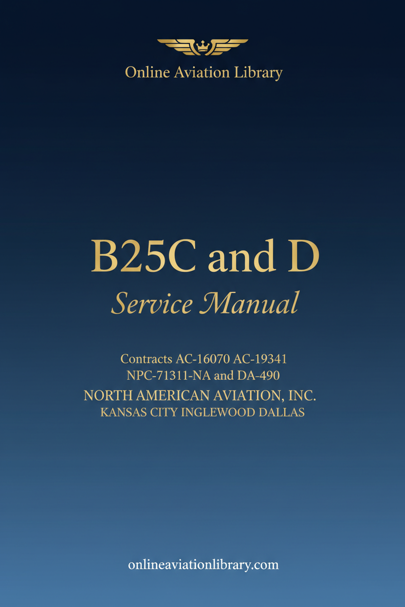 NAA B-25C D Service Manual Standard Cover Page