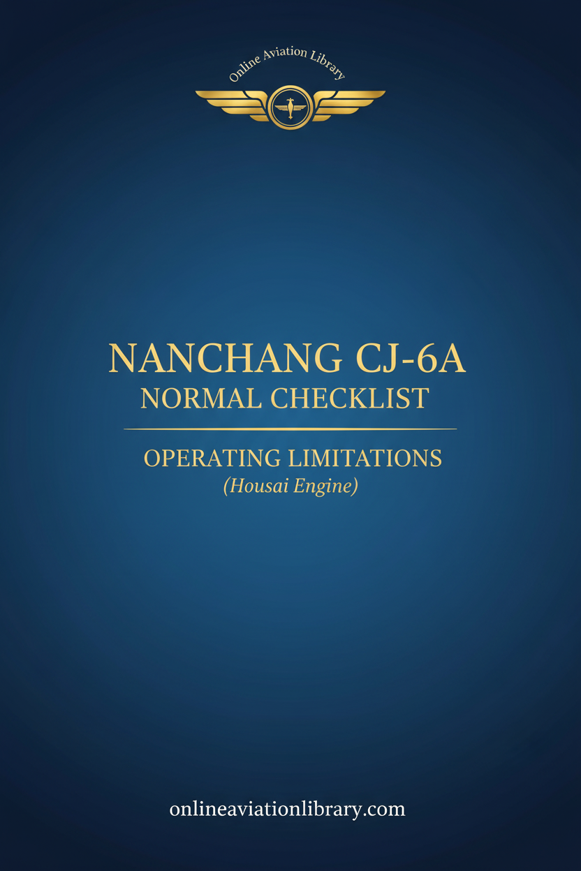 Nanchang CJ-6A Operating Limitations Standard Cover Page