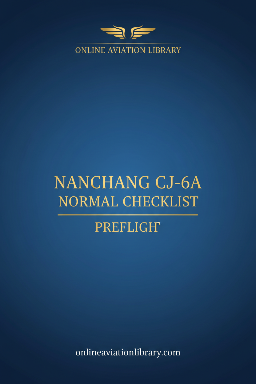 Nanchang CJ-6A Preflight Checklist Standard Cover Page