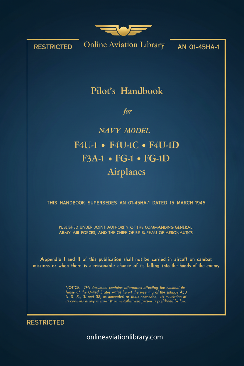 Navy F4U Corsair Pilot's Handbook Cover