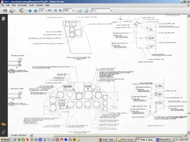 Vought F4U-1 & F4U-4 Corsair Aircraft Blueprints Assembly Drawings - Digital Download