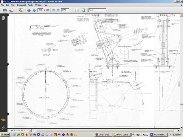 Vought F4U-1 & F4U-4 Corsair Aircraft Blueprints Assembly Drawings - Digital Download