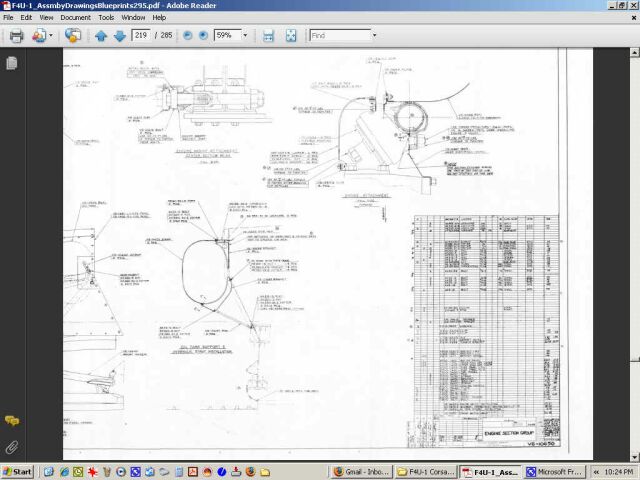 Vought F4U-1 & F4U-4 Corsair Aircraft Blueprints Assembly Drawings - Digital Download