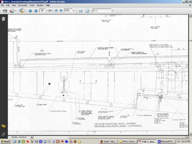 Vought F4U-1 & F4U-4 Corsair Aircraft Blueprints Assembly Drawings - Digital Download