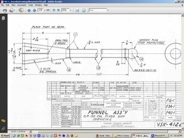 Vought F4U-1 & F4U-4 Corsair Aircraft Blueprints Assembly Drawings - Digital Download