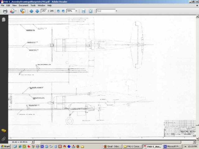 Vought F4U-1 & F4U-4 Corsair Aircraft Blueprints Assembly Drawings - Digital Download