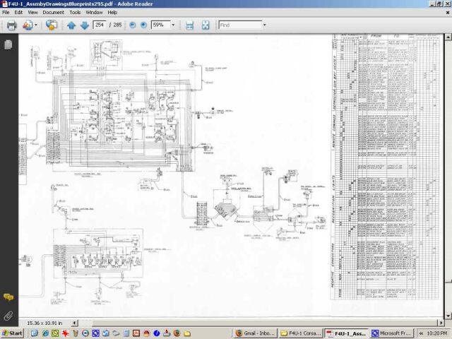 Vought F4U-1 & F4U-4 Corsair Aircraft Blueprints Assembly Drawings - Digital Download