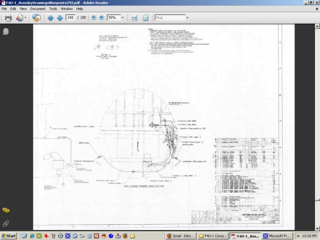 Vought F4U-1 & F4U-4 Corsair Aircraft Blueprints Assembly Drawings - Digital Download