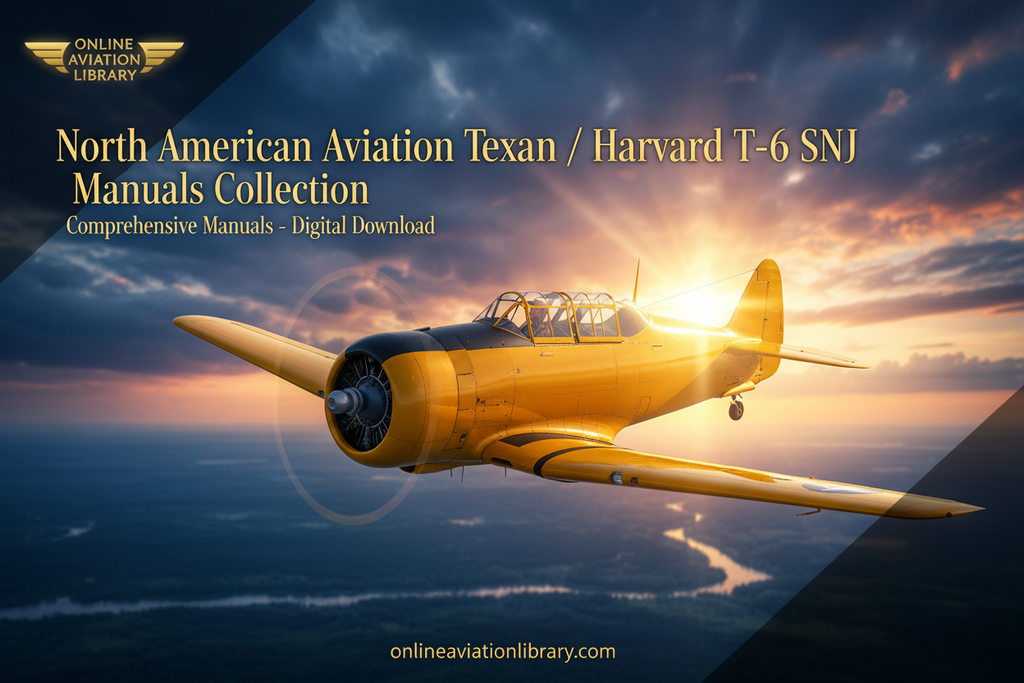 North American Aviation Texan / Harvard T-6 SNJ Aircraft Manuals Collection  - Digital Download North American Harvard T-6 Extraordinary Banner