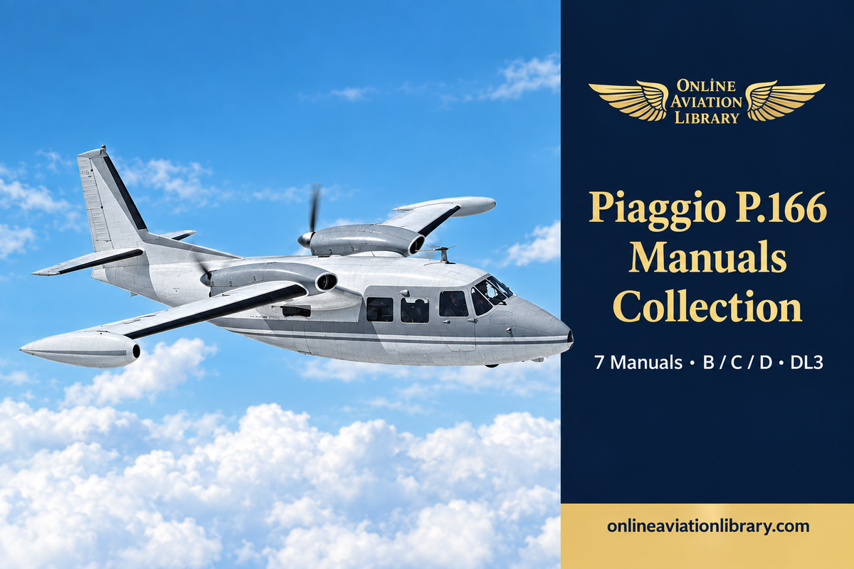 Piaggio P.166 Manual Collection – Flight Manual, Technical Brochures, Systems & Lycoming GSO-480 Engine (9 Manuals)