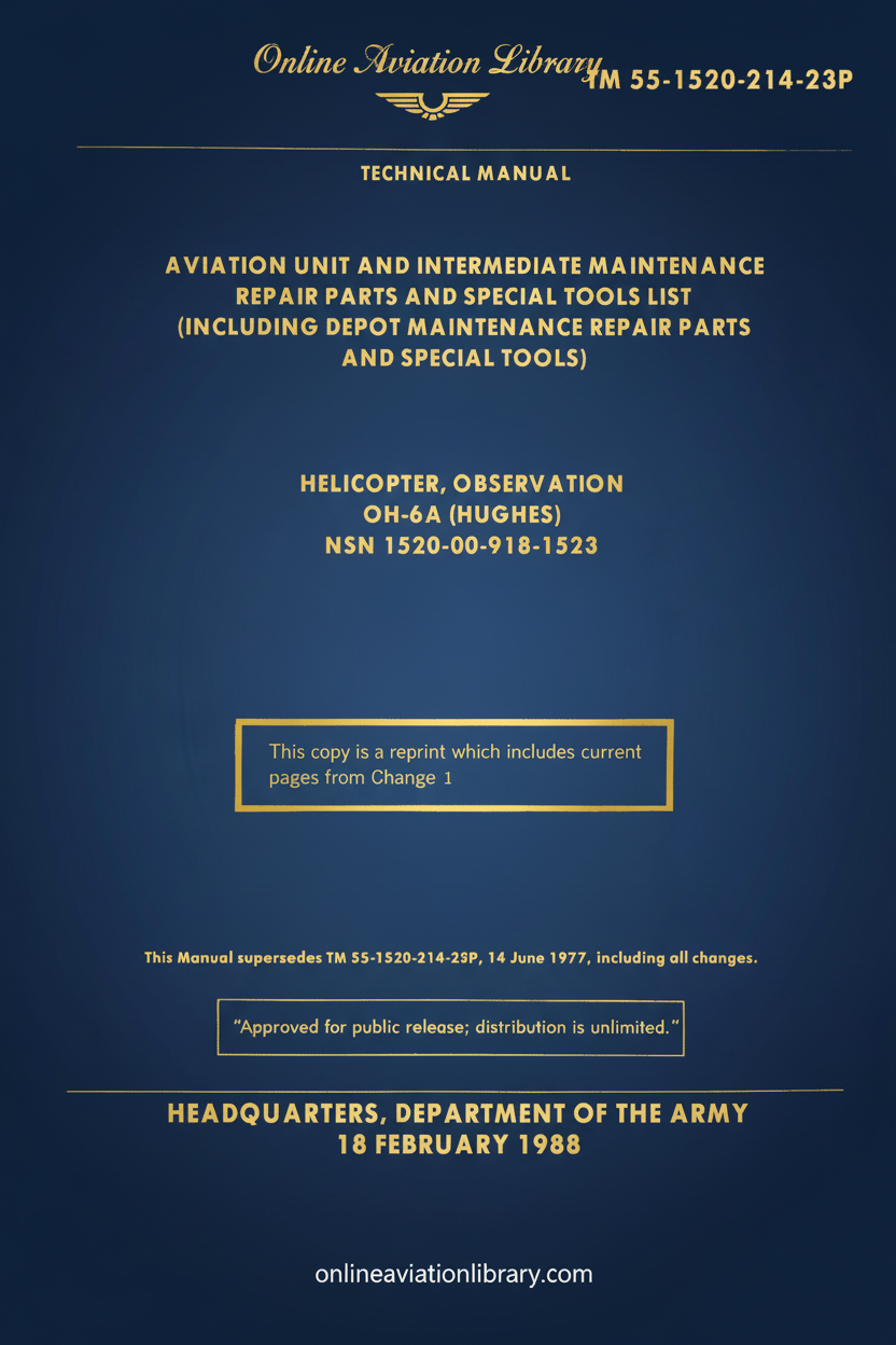 OH-6A Parts Manual 1988 Cover Page