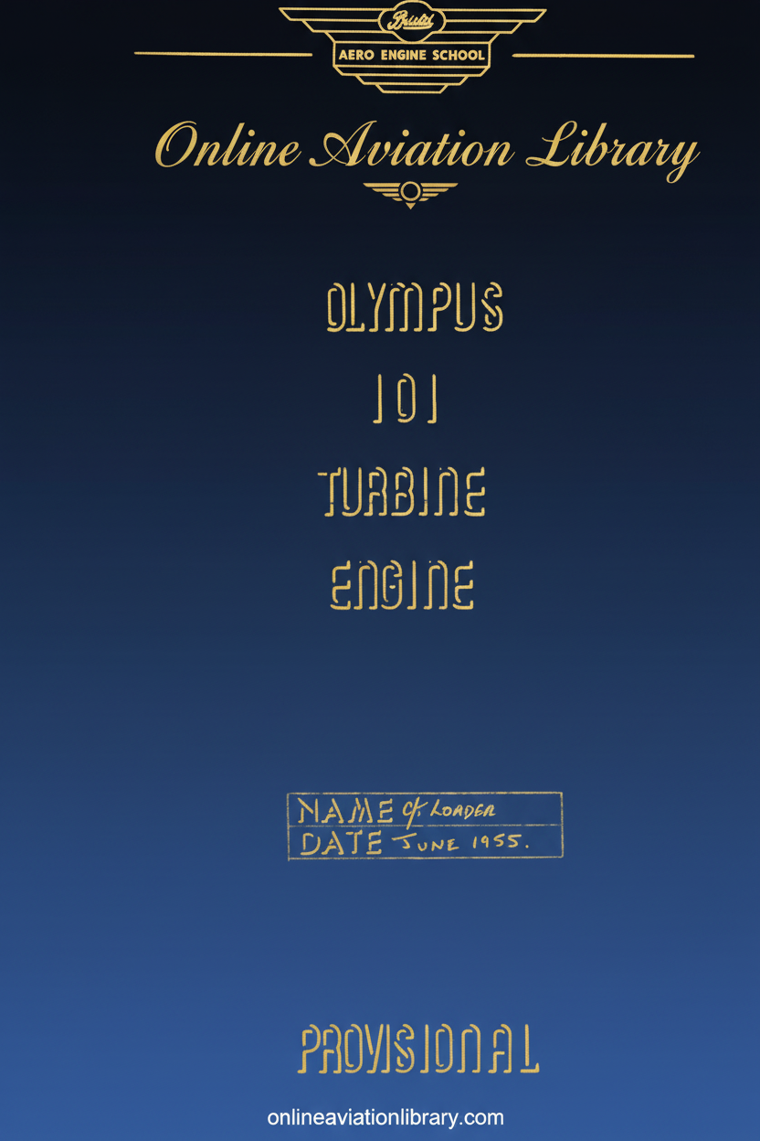 Olympus 101 Turbine Engine Manual Cover Page