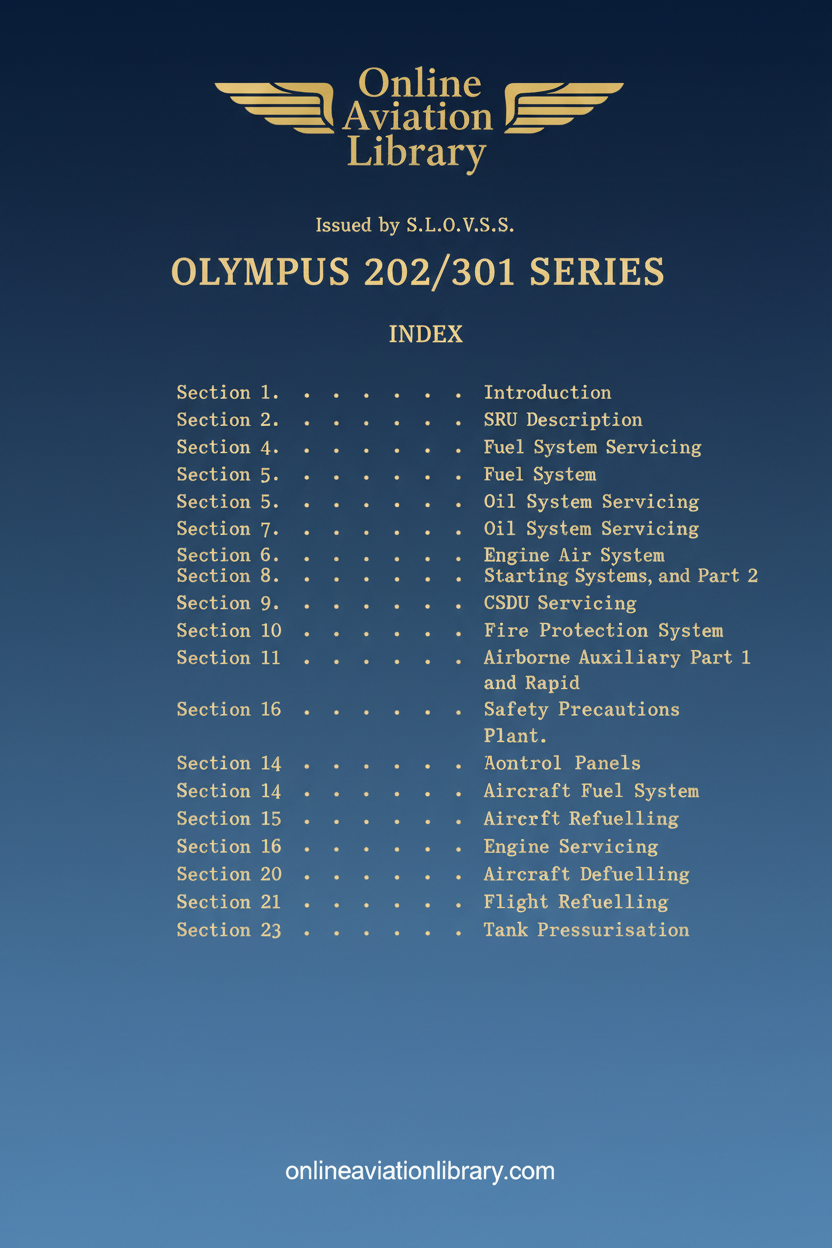 Olympus 202/301 Series Index - Standard Cover Page