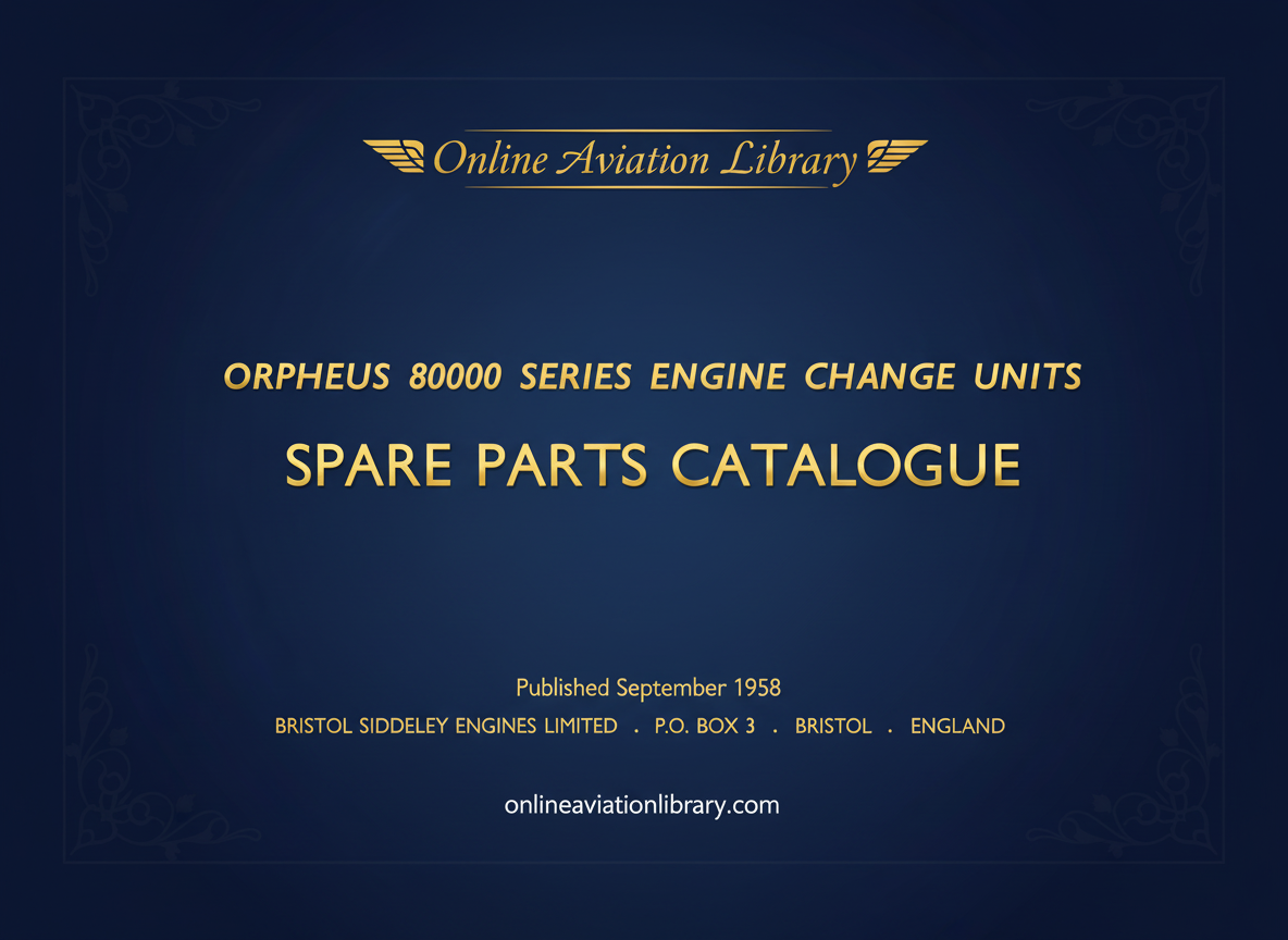 Orpheus 80000 Series Spare Parts Catalogue Cover