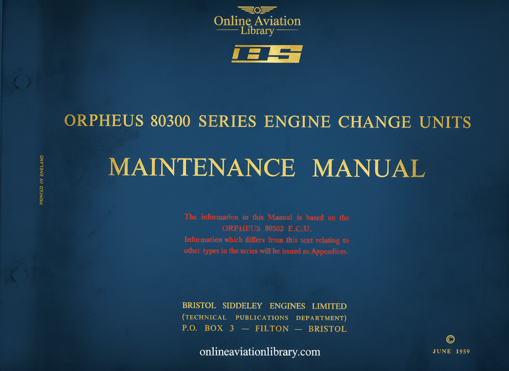 Orpheus 80300 Series Maintenance Manual Cover