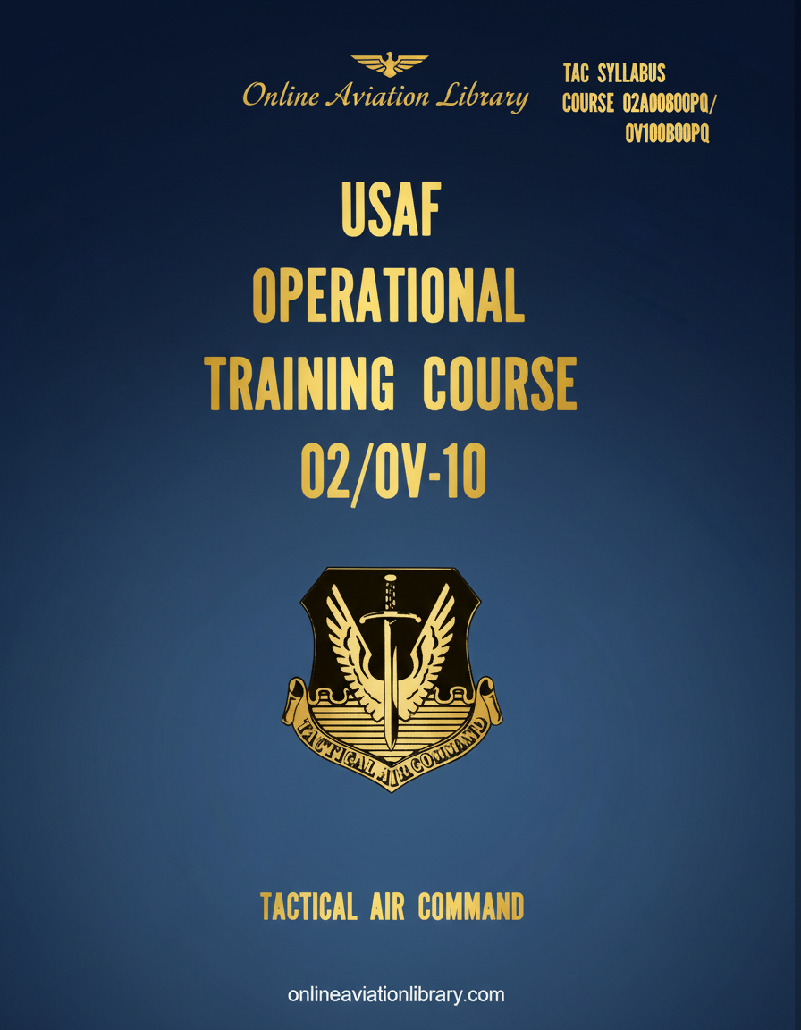 OV-10 USAF Operational Training Course Syllabus Cover Page