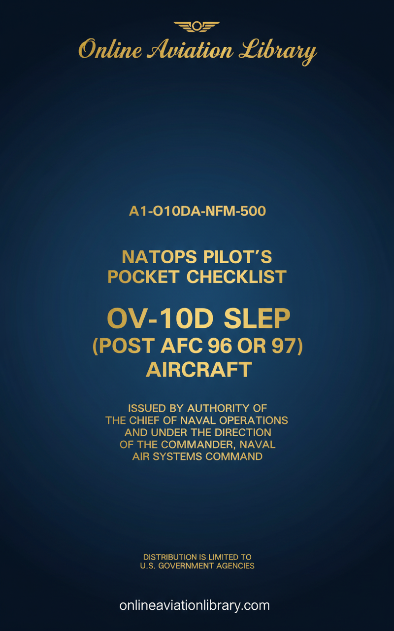 OV-10D SLEP NATOPS Pilot's Pocket Checklist Cover Page
