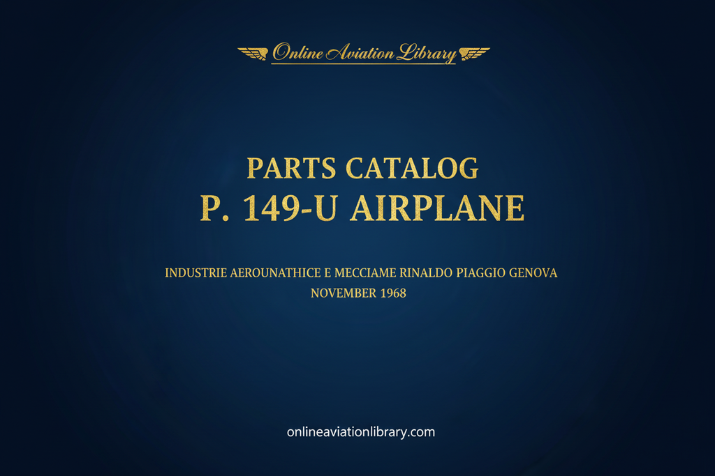 P.149-U Airplane Parts Catalog Cover Page