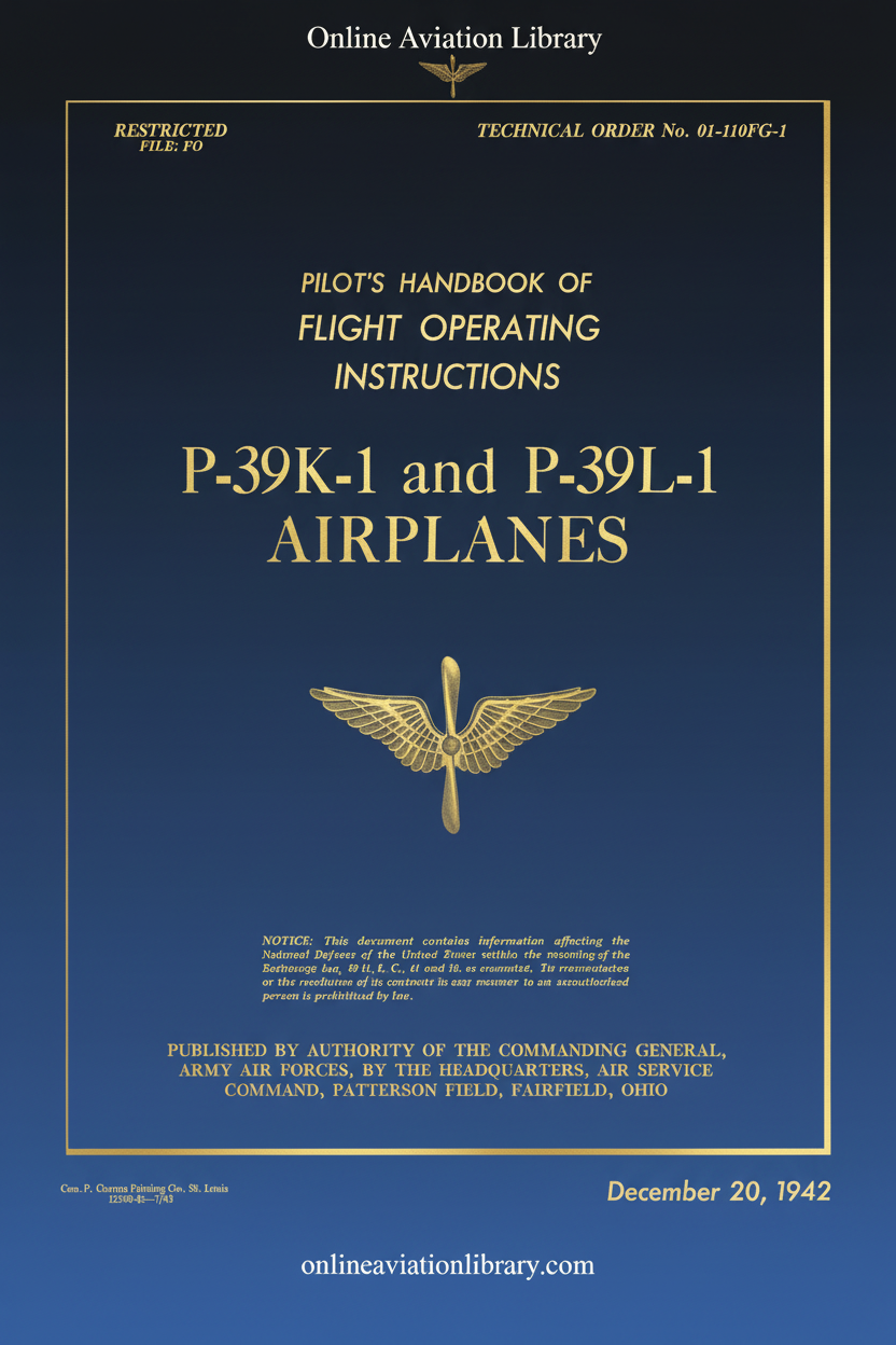 P-39K-1 and P-39L-1 Pilot's Handbook Cover