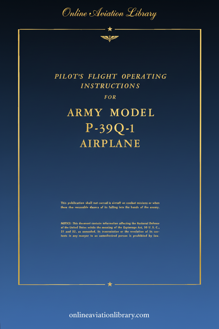 P-39Q-1 Pilot's Flight Operating Instructions Cover