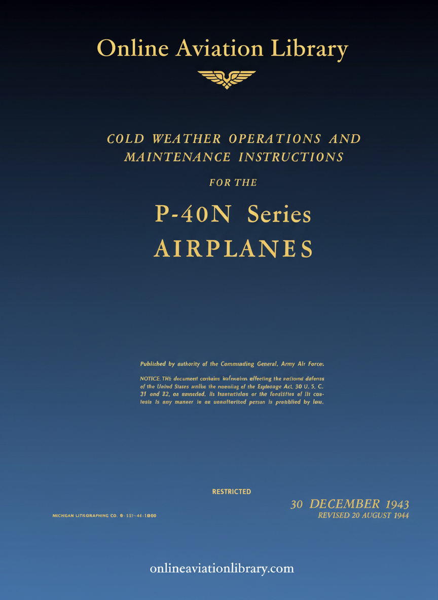 P-40N Cold Weather Operations Manual Cover Page