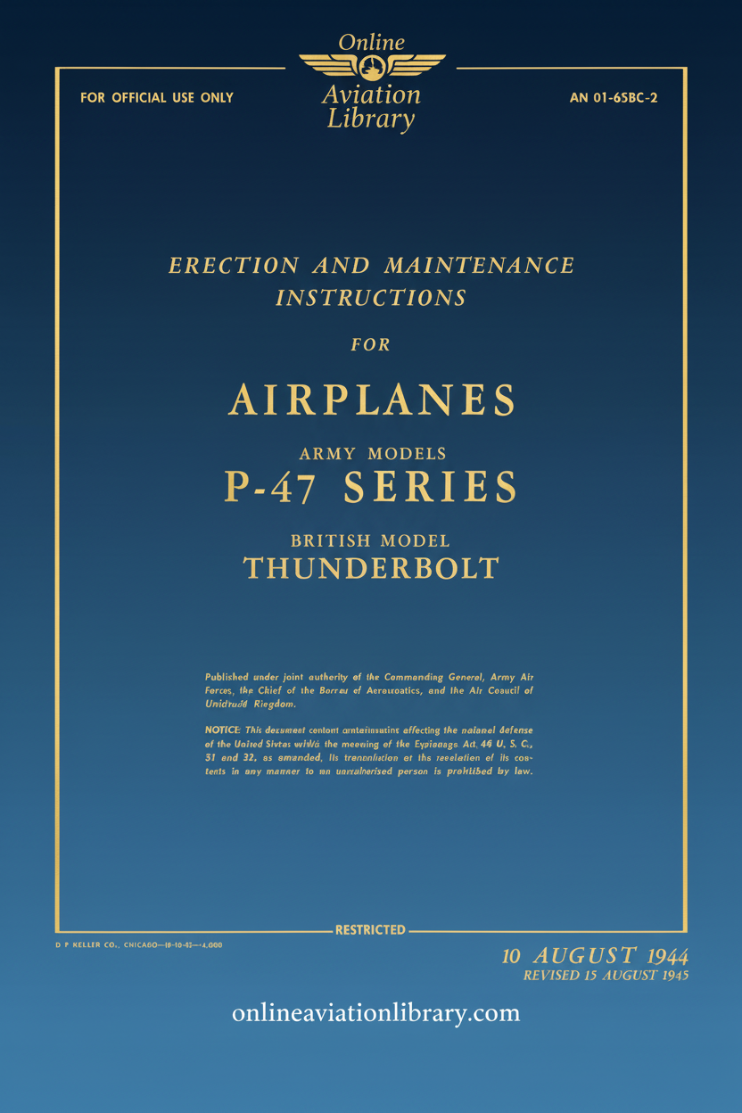 P-47 Series Erection and Maintenance Instructions Cover
