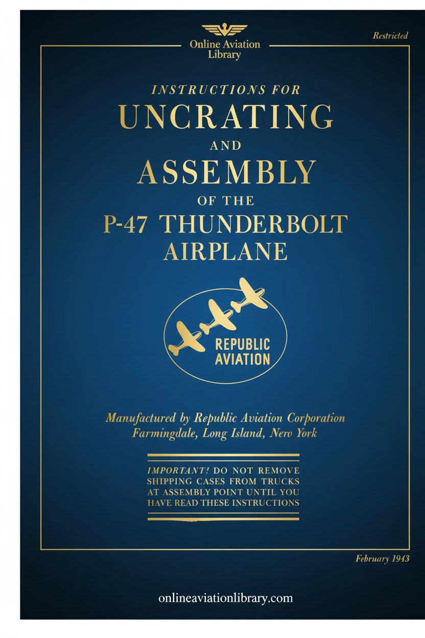 P-47 Thunderbolt Uncrating and Assembly Instructions Cover