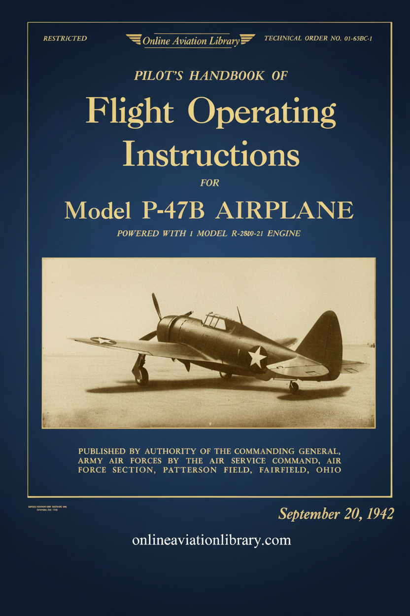 P-47B Flight Operating Instructions Cover