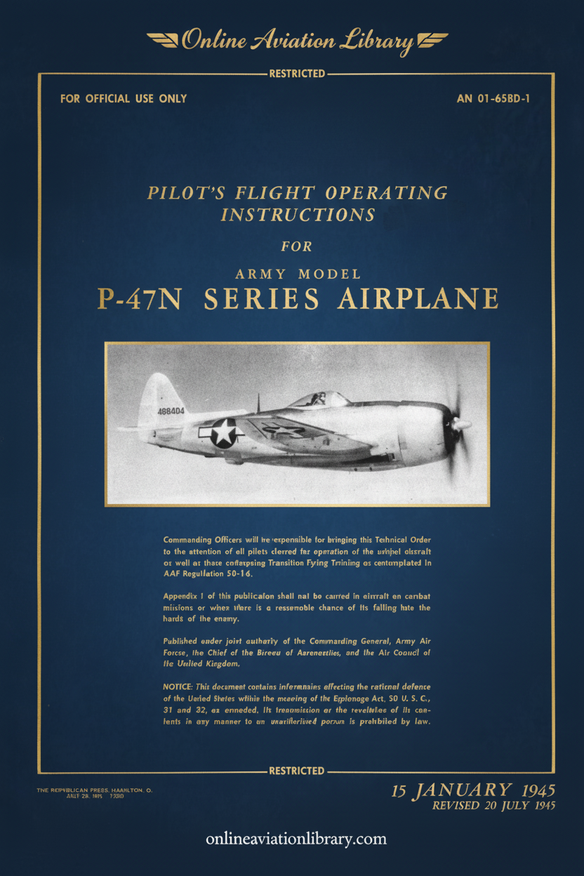 P-47N Series Flight Operating Instructions Cover