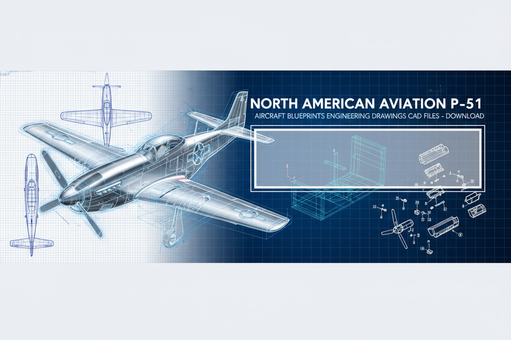 P-51 Aircraft Blueprints Banner