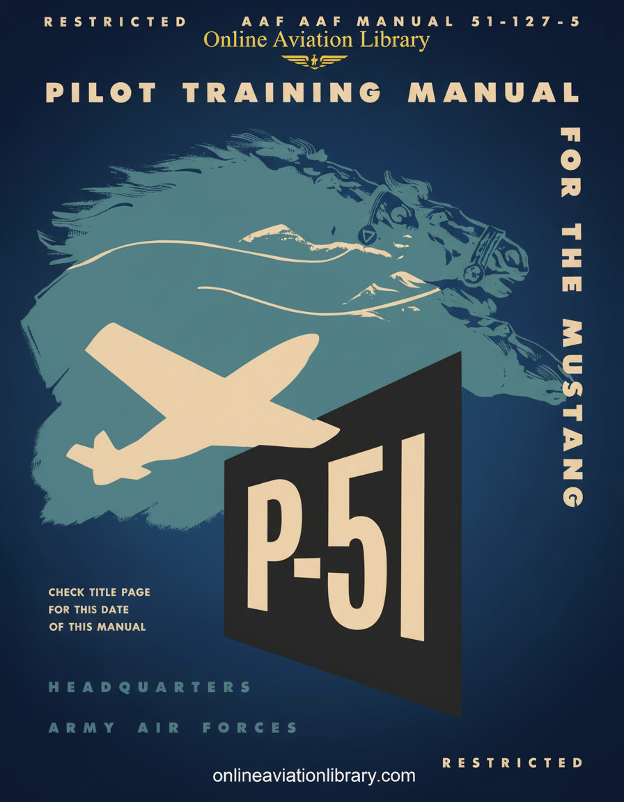 P-51 Mustang Pilot Training Manual Cover Page - Restricted
