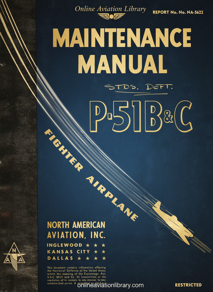 P-51B&C Fighter Airplane Maintenance Manual Cover Page