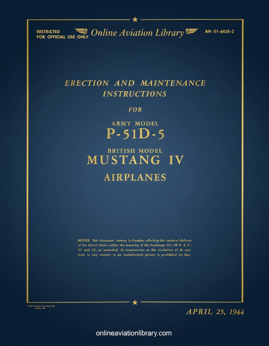 P-51D-5 Mustang IV Airplanes Erection and Maintenance Instructions Cover Page