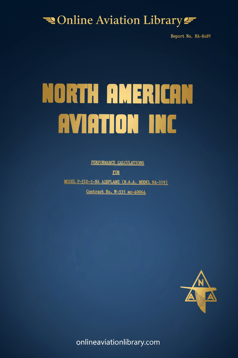 P-51D-5-NA Airplane Performance Calculations Cover Page