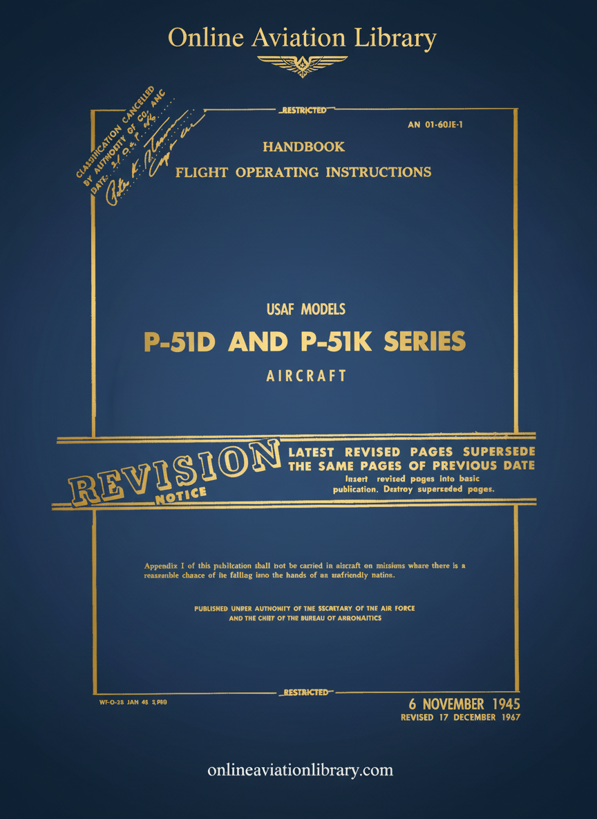 P-51D and P-51K Series Aircraft Handbook Flight Operating Instructions Cover Page